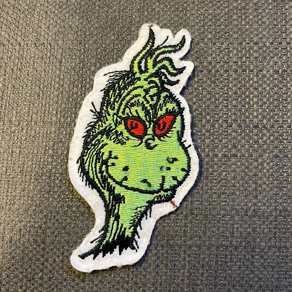 Vintage Y2K Grinch embroidered patch